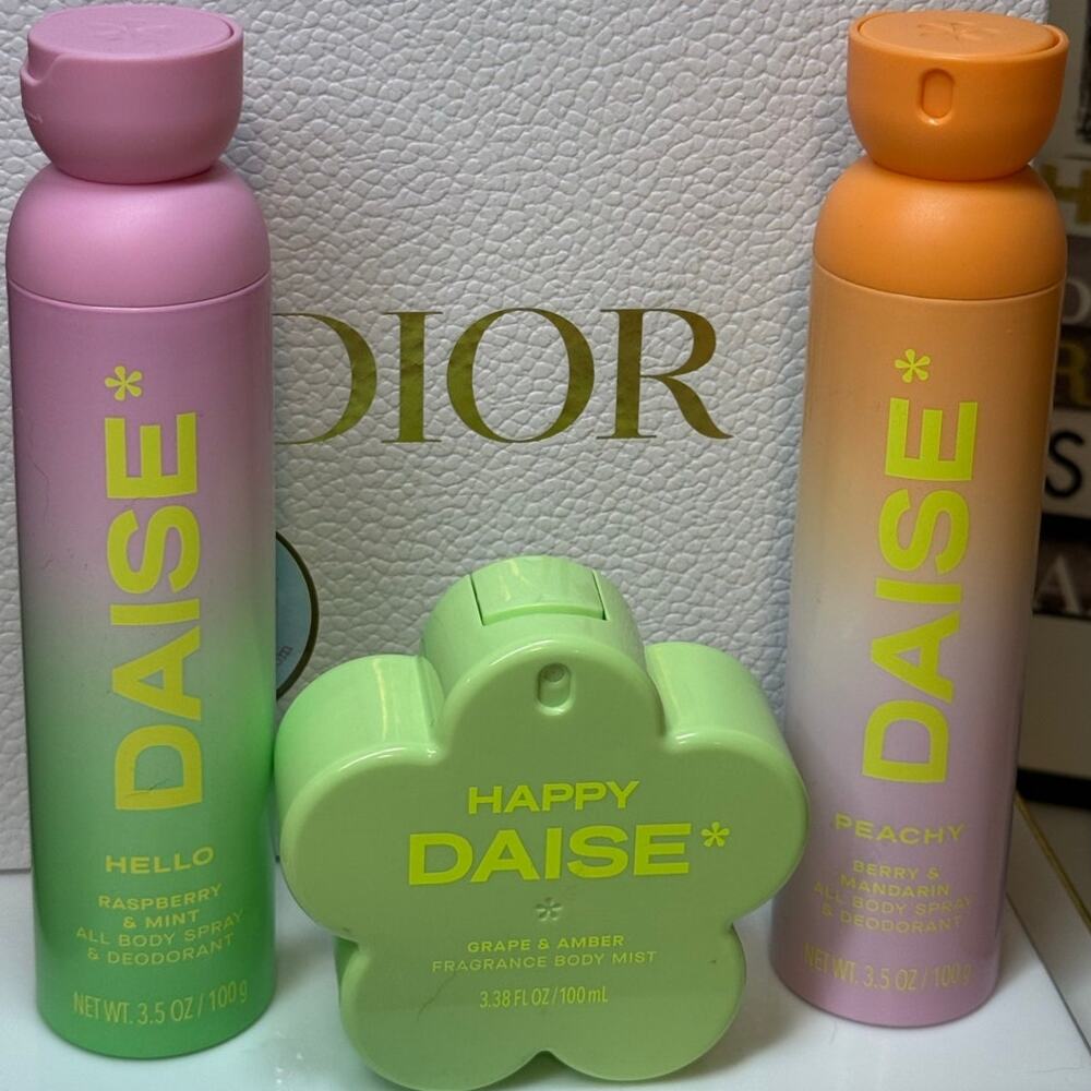 Daise  3 Pc BUNDLE - HELLO, PEACHY & HAPPY - NEW no box